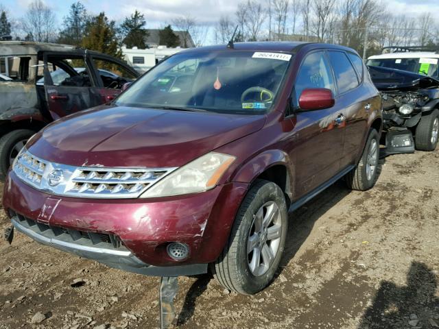 JN8AZ08W86W511999 - 2006 NISSAN MURANO SL MAROON photo 2