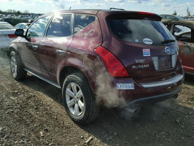 JN8AZ08W86W511999 - 2006 NISSAN MURANO SL MAROON photo 3