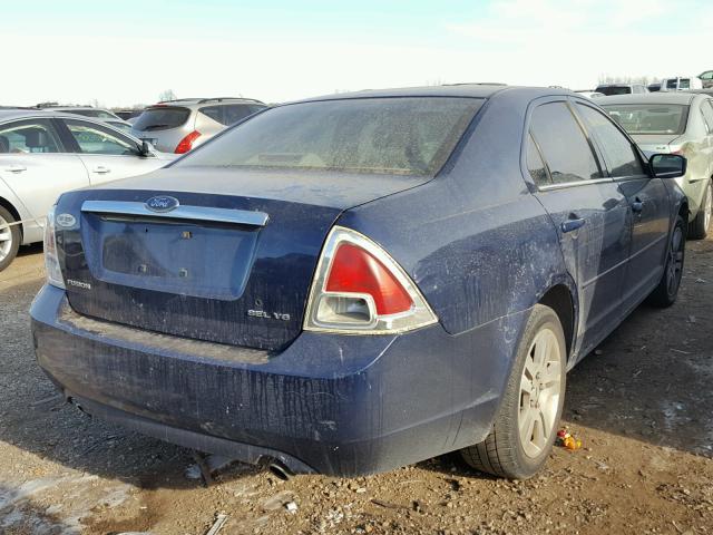 3FAFP08116R203819 - 2006 FORD FUSION SEL BLUE photo 4