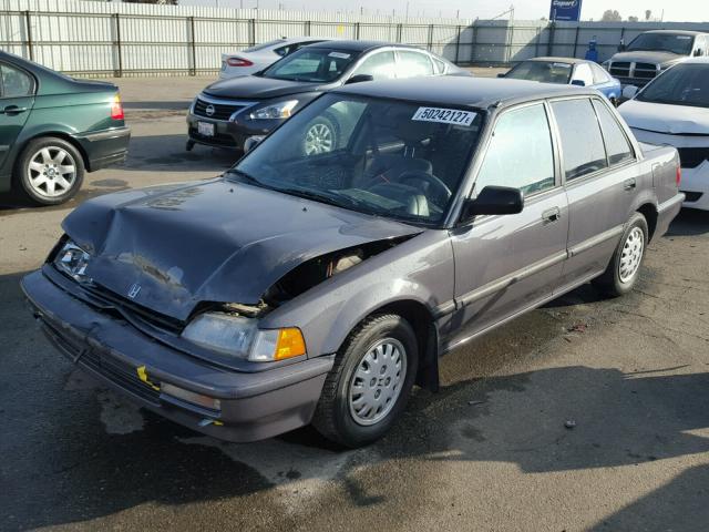 1HGED3547LL003716 - 1990 HONDA CIVIC DX GRAY photo 2