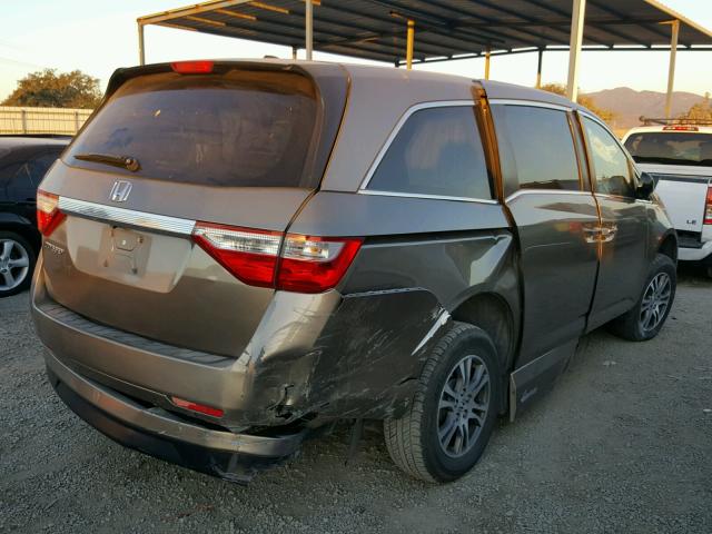 5FNRL5H66CB007464 - 2012 HONDA ODYSSEY EX BROWN photo 4