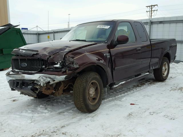 1FTRX18L1YKA93795 - 2000 FORD F150 MAROON photo 2