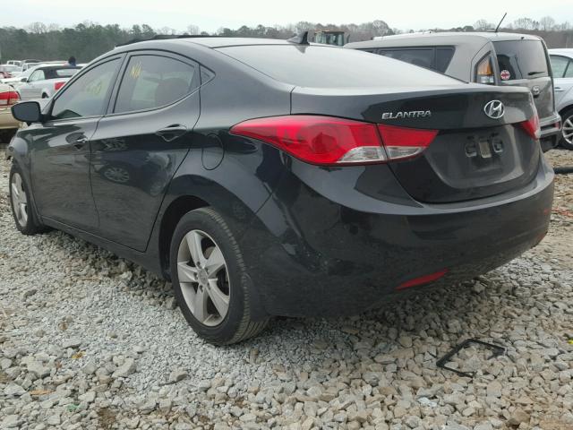 5NPDH4AE9DH394487 - 2013 HYUNDAI ELANTRA GL BLACK photo 3