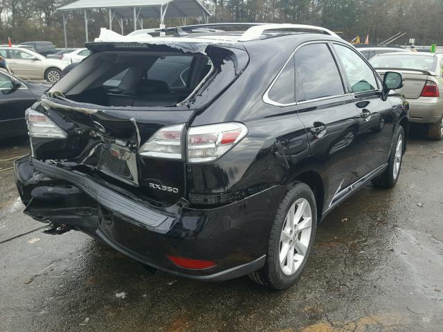 2T2ZK1BA9AC003897 - 2010 LEXUS RX 350 BLACK photo 4