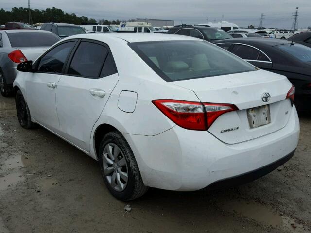 2T1BURHE9EC107160 - 2014 TOYOTA COROLLA L WHITE photo 3