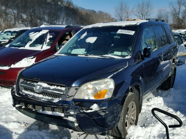 2HKYF18584H527011 - 2004 HONDA PILOT EXL BLUE photo 2