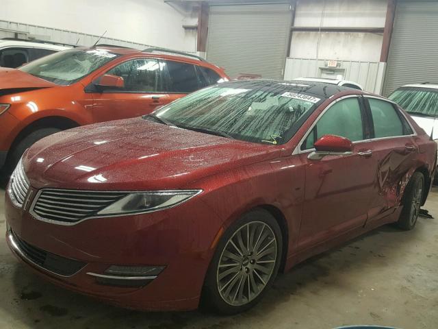 3LN6L2G98DR822046 - 2013 LINCOLN MKZ MAROON photo 2