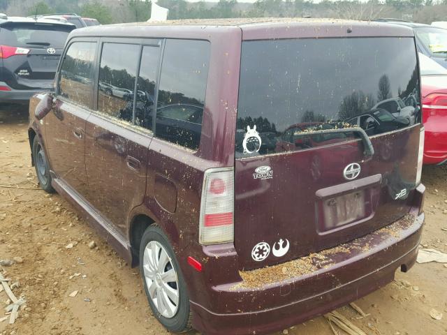 JTLKT324654026527 - 2005 TOYOTA SCION XB MAROON photo 3