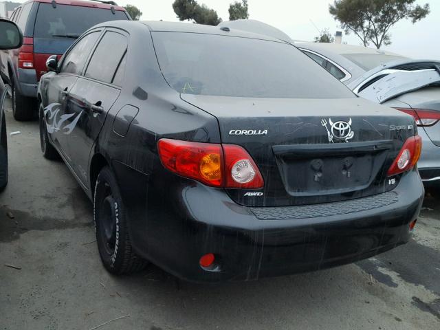 JTDBL40E499031277 - 2009 TOYOTA COROLLA BA BLACK photo 3