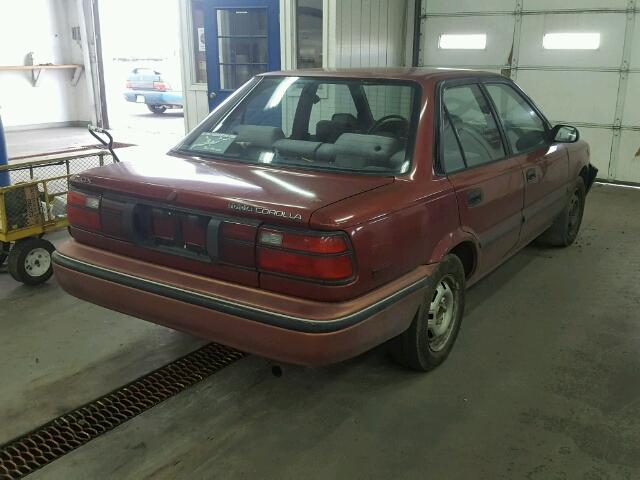 1NXAE94A3MZ225004 - 1991 TOYOTA COROLLA DL MAROON photo 4