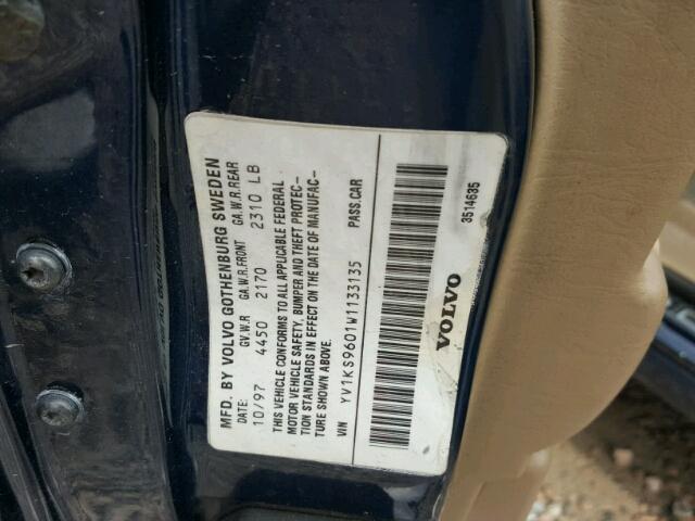 YV1KS9601W1133135 - 1998 VOLVO S90 蓝色 照片 10