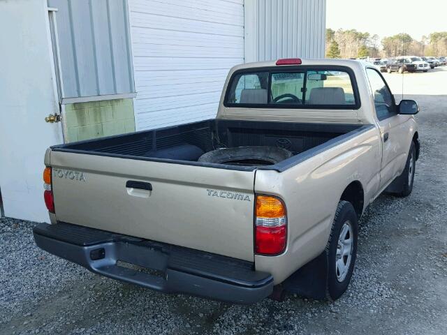 5TENL42NX3Z232493 - 2003 TOYOTA TACOMA TAN photo 4