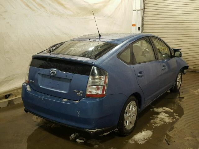 JTDKB20U053053319 - 2005 TOYOTA PRIUS BLUE photo 4