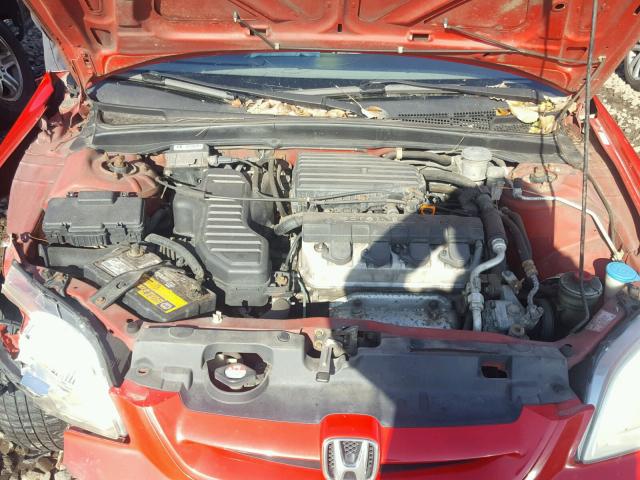 1HGEM21551L124847 - 2001 HONDA CIVIC LX RED photo 7