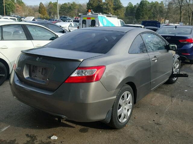 2HGFG12668H566346 - 2008 HONDA CIVIC LX GRAY photo 4