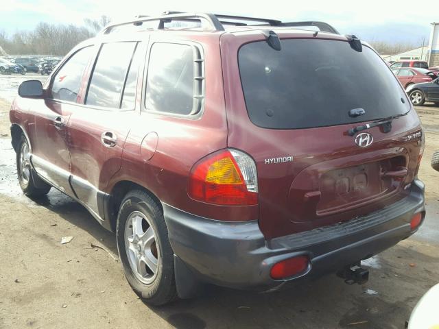 KM8SC73D22U318216 - 2002 HYUNDAI SANTA FE G MAROON photo 3