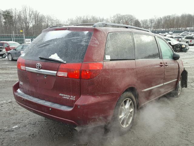 5TDBA22C04S020311 - 2004 TOYOTA SIENNA XLE RED photo 4