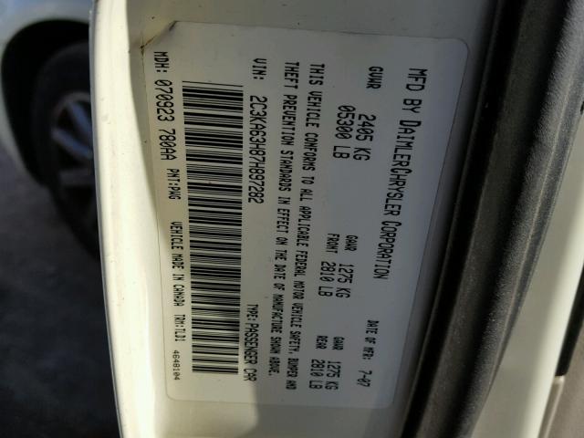 2C3KA63H87H897282 - 2007 CHRYSLER 300C WHITE photo 10