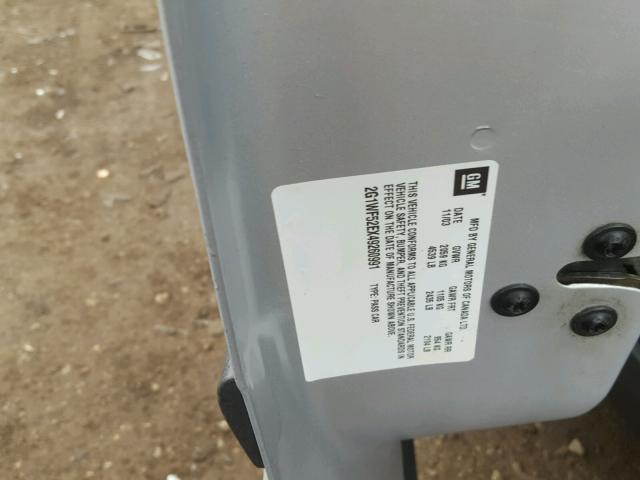 2G1WF52EX49260991 - 2004 CHEVROLET IMPALA 银色 照片 10