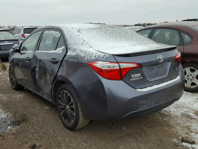 2T1BURHE9EC223362 - 2014 TOYOTA COROLLA L GRAY photo 3