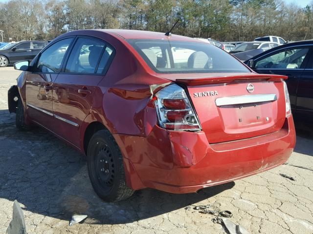 3N1AB6AP3CL682184 - 2012 NISSAN SENTRA 2.0 MAROON photo 3