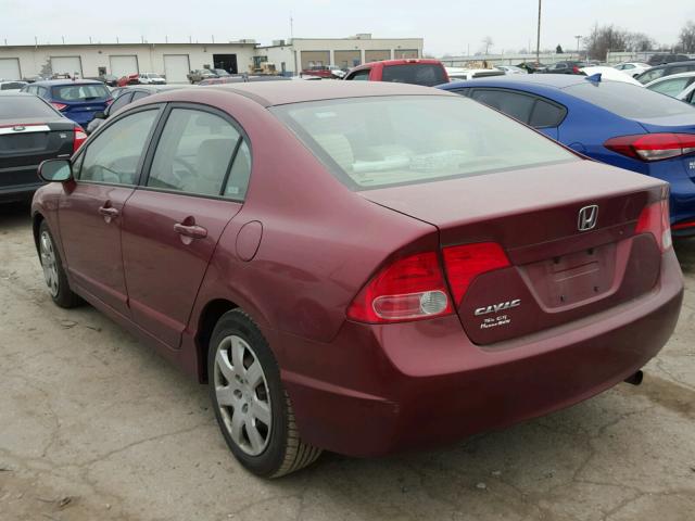 1HGFA16536L044762 - 2006 HONDA CIVIC LX RED photo 3