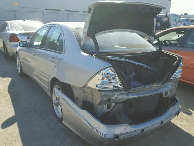 WDBRF40J44A600850 - 2004 MERCEDES-BENZ C 230K SPO SILVER photo 3