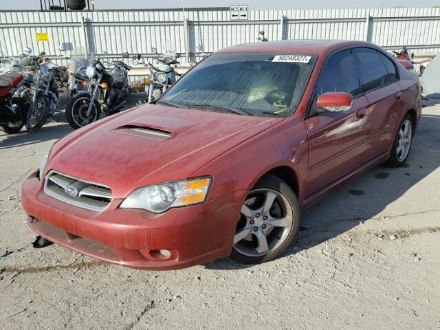 4S3BL676X54205211 - 2005 SUBARU LEGACY GT RED photo 2