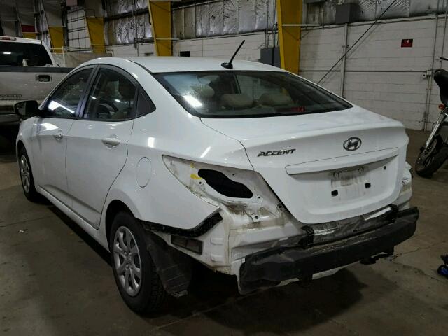 KMHCT4AE0EU662646 - 2014 HYUNDAI ACCENT GLS WHITE photo 3