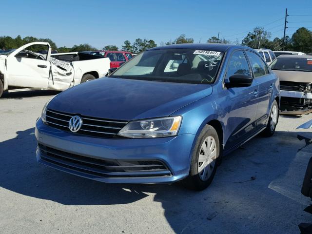 3VW2K7AJ1FM357662 - 2015 VOLKSWAGEN JETTA BASE BLUE photo 2