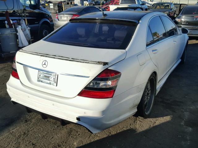 WDDNG71X57A118688 - 2007 MERCEDES-BENZ S 550 WHITE photo 4