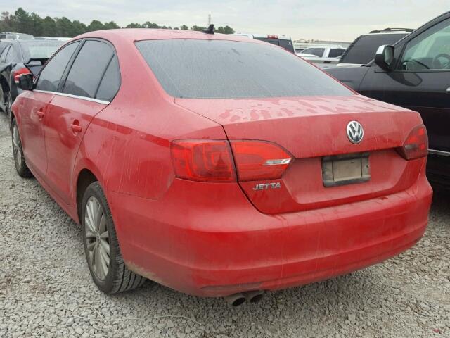 3VWLX7AJ0BM102968 - 2011 VOLKSWAGEN JETTA SEL RED photo 3