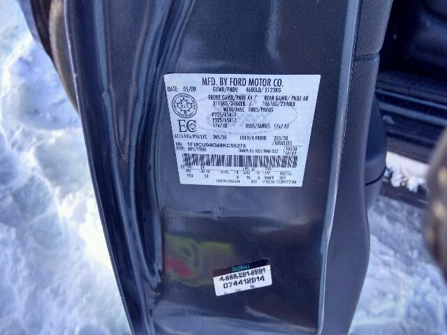 1FMCU94G49KC55275 - 2009 FORD ESCAPE LIM BLACK photo 10