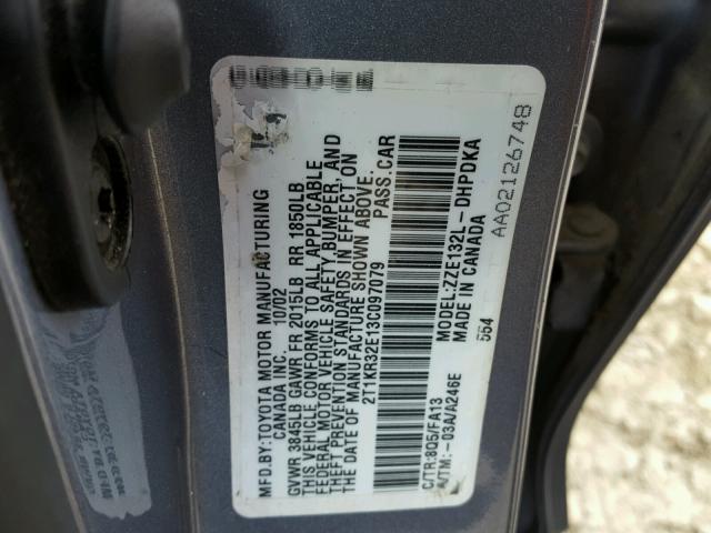 2T1KR32E13C097079 - 2003 TOYOTA MATRIX BLUE photo 10