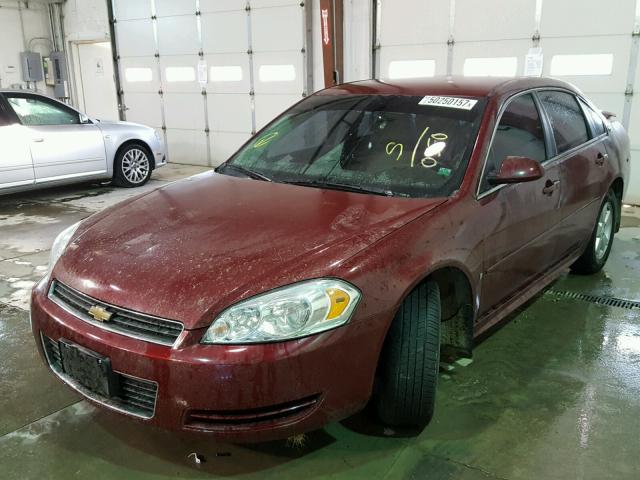 2G1WT57K991120380 - 2009 CHEVROLET IMPALA 1LT RED photo 2