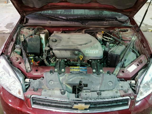 2G1WT57K991120380 - 2009 CHEVROLET IMPALA 1LT RED photo 7