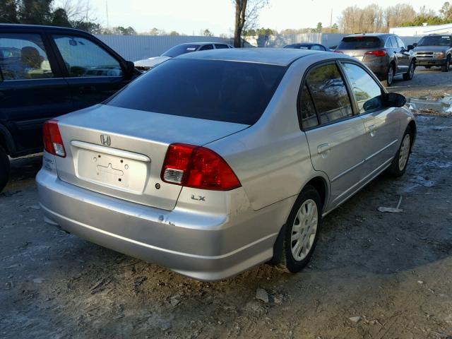 2HGES16515H581571 - 2005 HONDA CIVIC LX SILVER photo 4