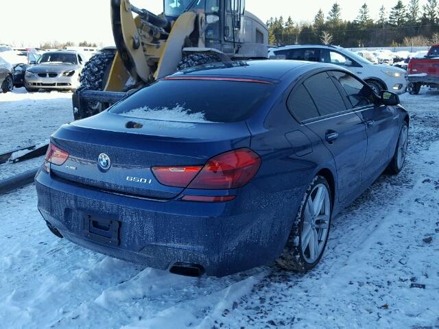 WBA6B4C5XFD761250 - 2015 BMW 650 XI BLUE photo 4