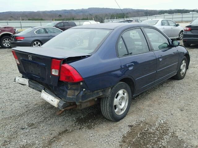 JHMES96685S021219 - 2005 HONDA CIVIC HYBR BLUE photo 4