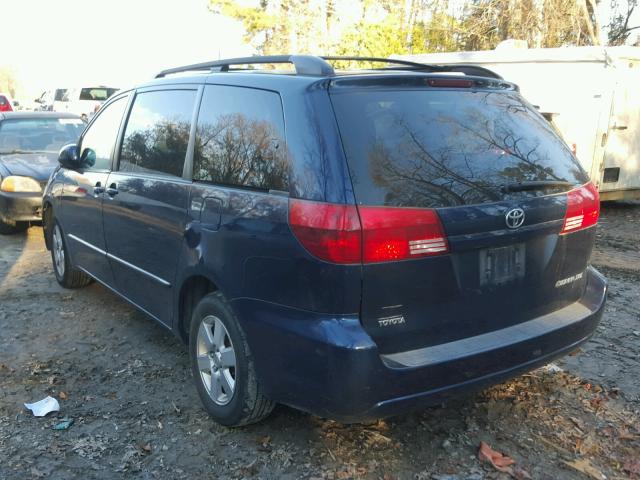 5TDZA22C95S284191 - 2005 TOYOTA SIENNA XLE BLUE photo 3