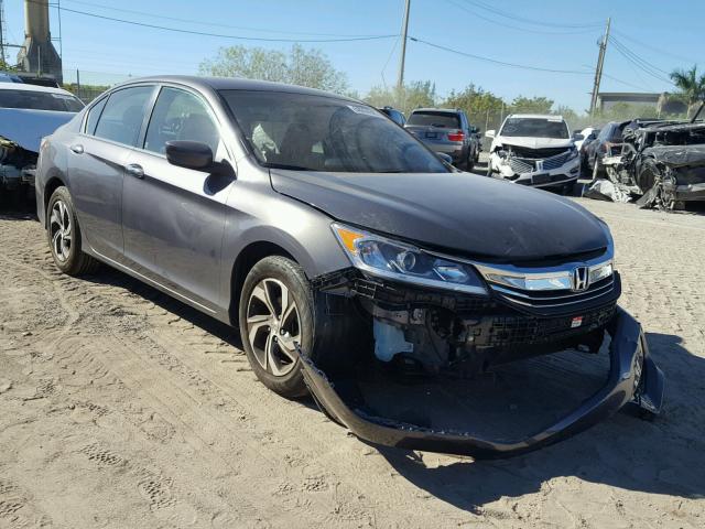 1HGCR2F38GA107643 - 2016 HONDA ACCORD LX GRAY photo 1