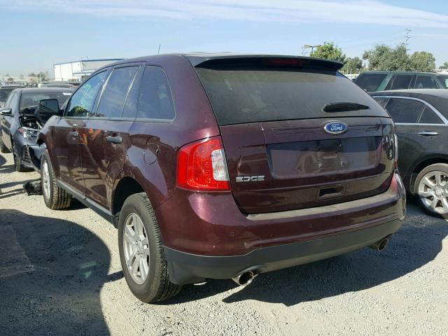 2FMDK3GC1BBA71167 - 2011 FORD EDGE SE MAROON photo 3