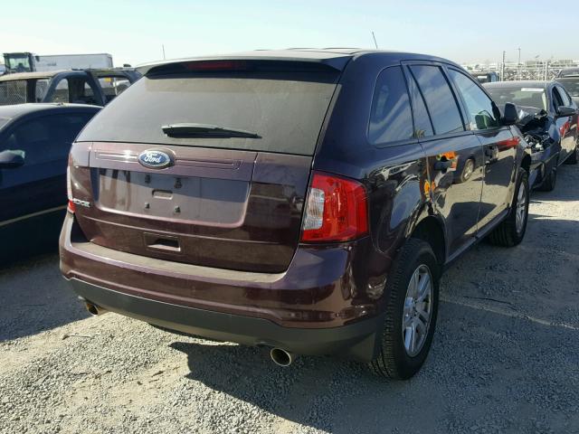 2FMDK3GC1BBA71167 - 2011 FORD EDGE SE MAROON photo 4