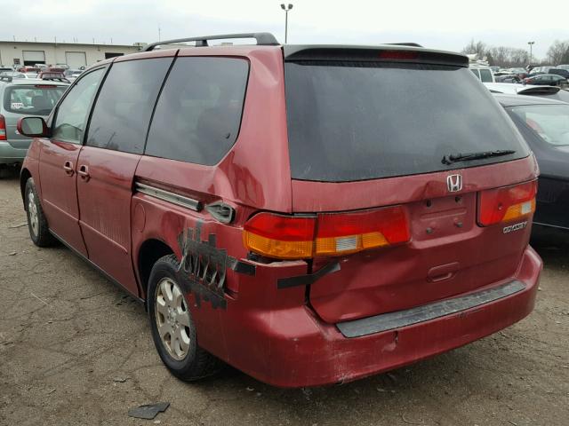 5FNRL18894B126721 - 2004 HONDA ODYSSEY EX RED photo 3