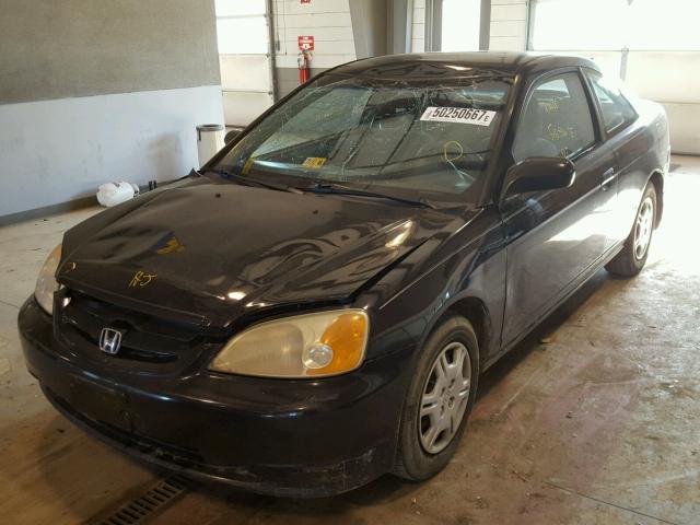 1HGEM22551L023158 - 2001 HONDA CIVIC LX BLACK photo 2