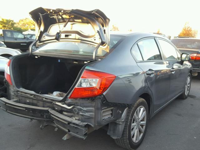 19XFB2F8XCE344251 - 2012 HONDA CIVIC EX GRAY photo 4