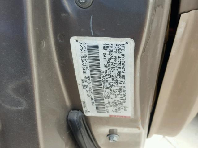 JT2BF28K9X0159479 - 1999 TOYOTA CAMRY LE GRAY photo 10