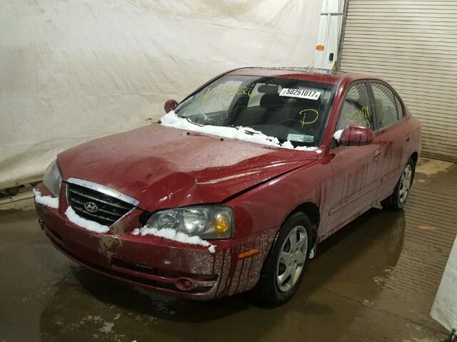 KMHDN46D56U319380 - 2006 HYUNDAI ELANTRA GL RED photo 2