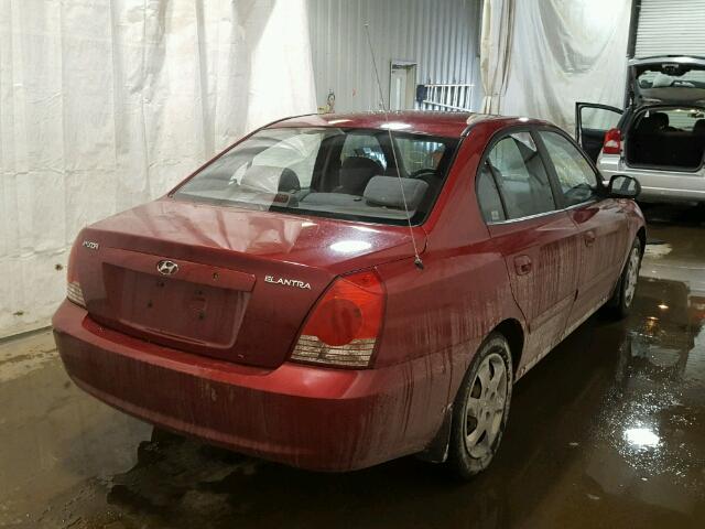 KMHDN46D56U319380 - 2006 HYUNDAI ELANTRA GL RED photo 4