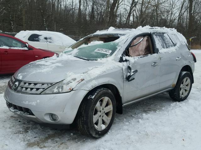 JN8AZ08W76W529135 - 2006 NISSAN MURANO SL SILVER photo 2